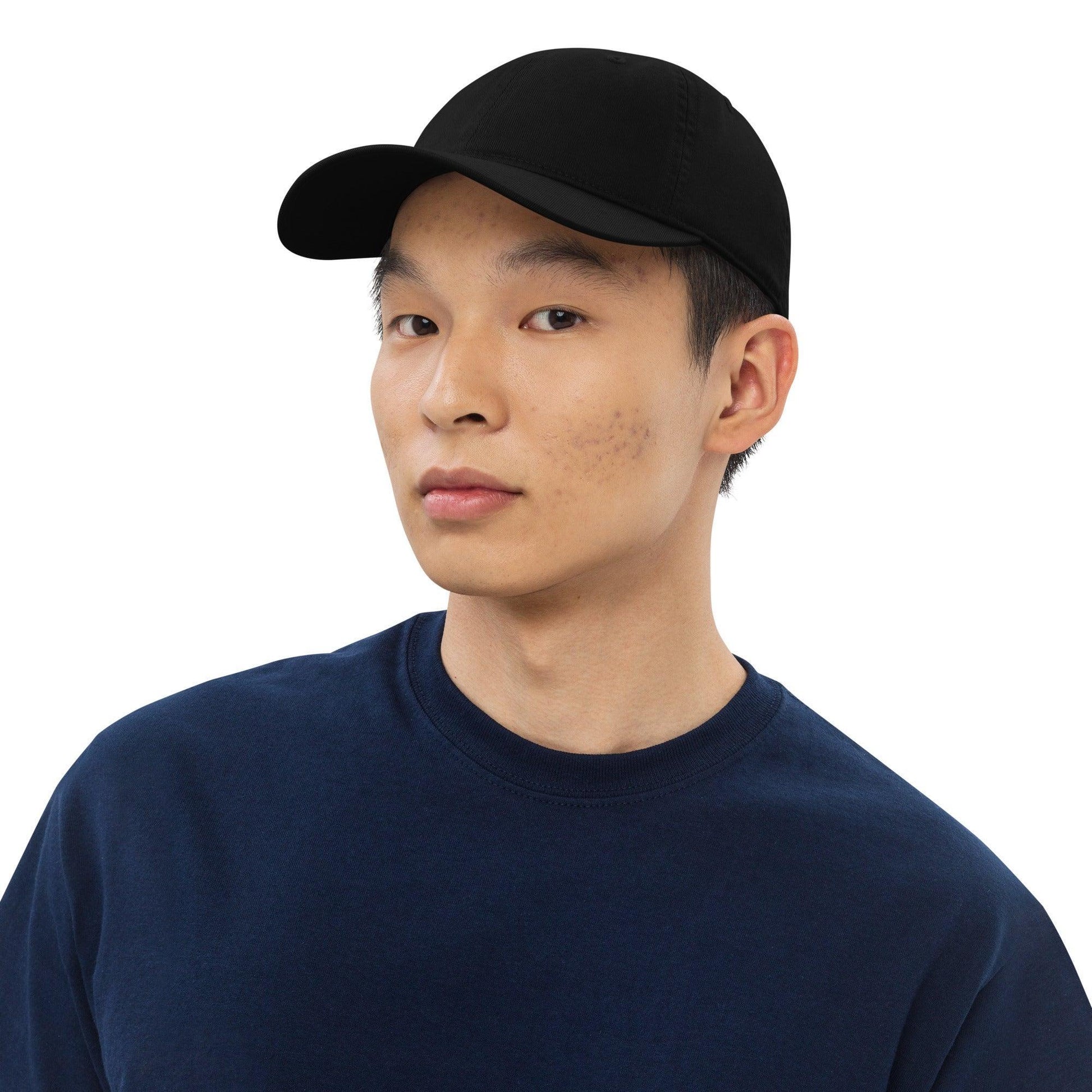 Embroidered P Baseball Cap in Black