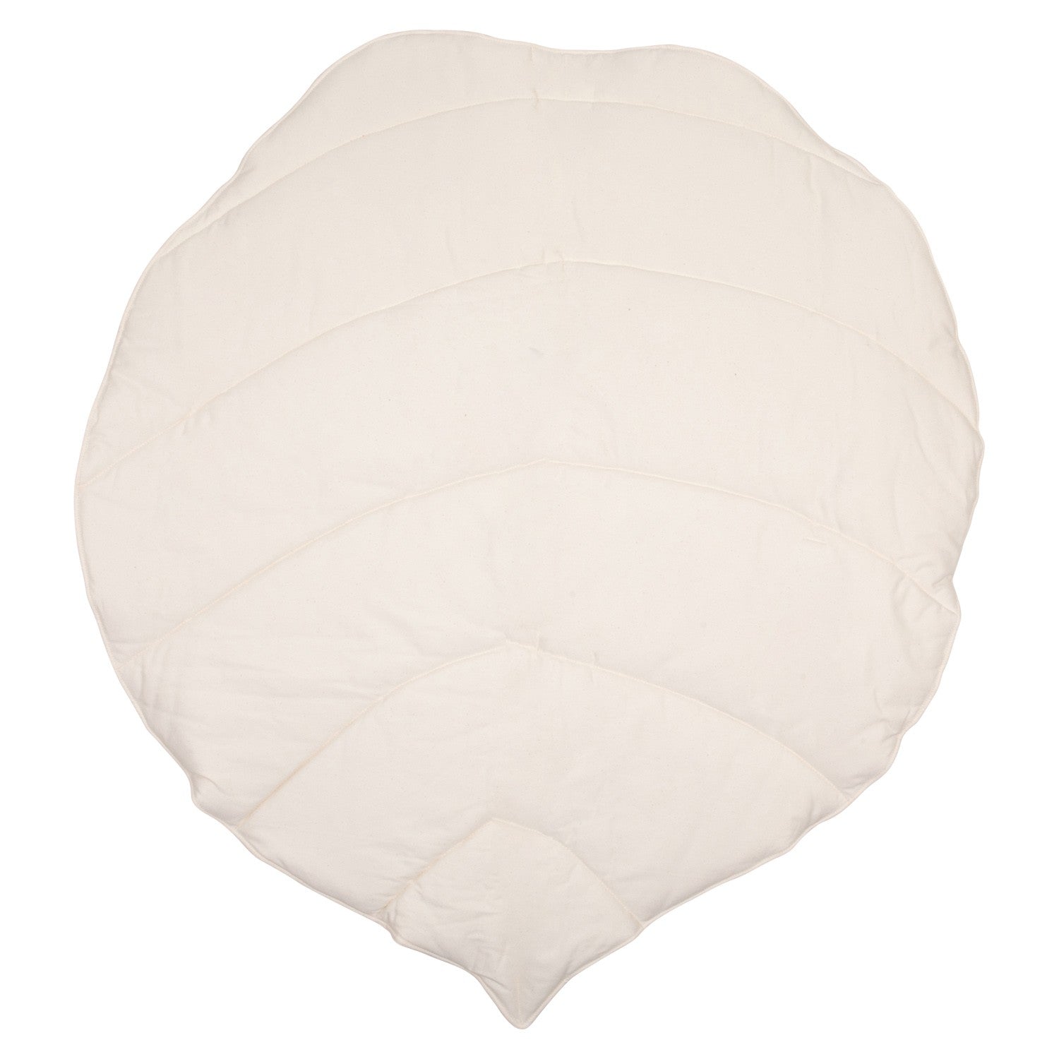 practical powder pink leaf playmat laid out on a hardwood floor for playtime