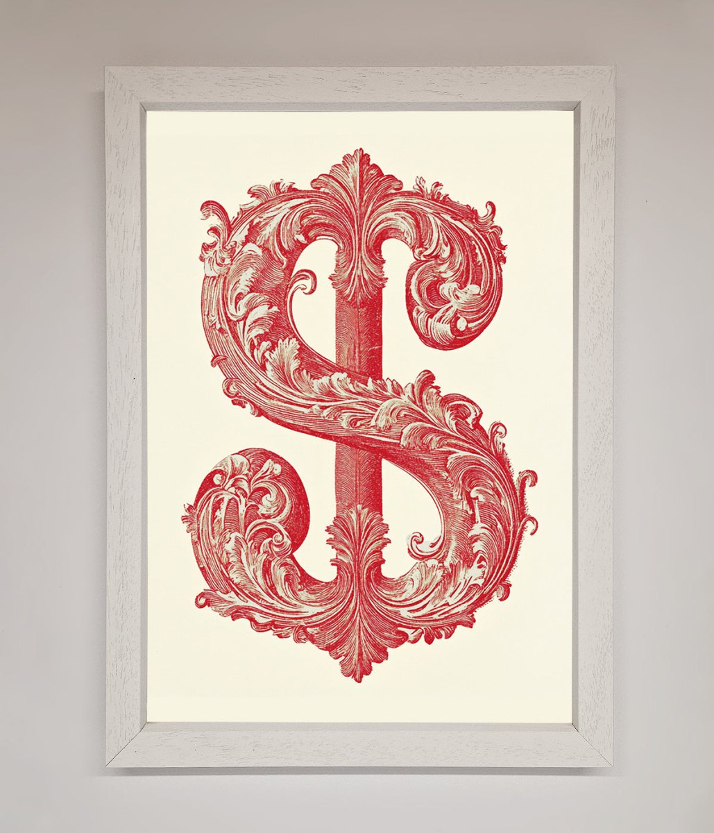 Ornate Dollar Cash Art Framed Print