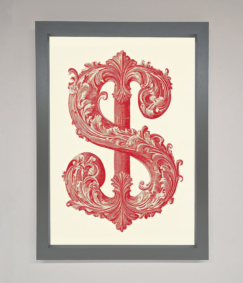 Ornate Dollar Cash Art Framed Print