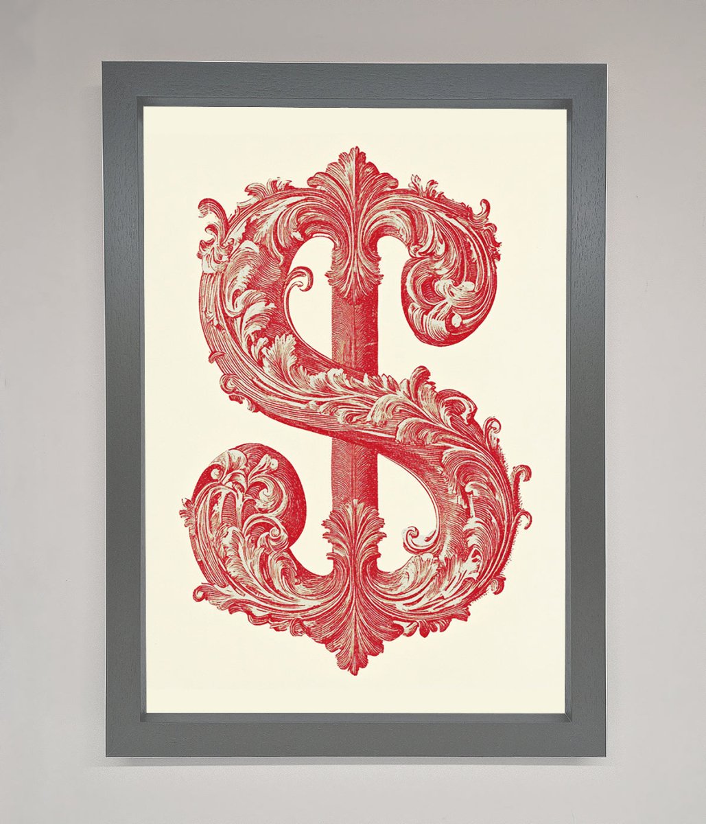 Ornate Dollar Cash Art Framed Print