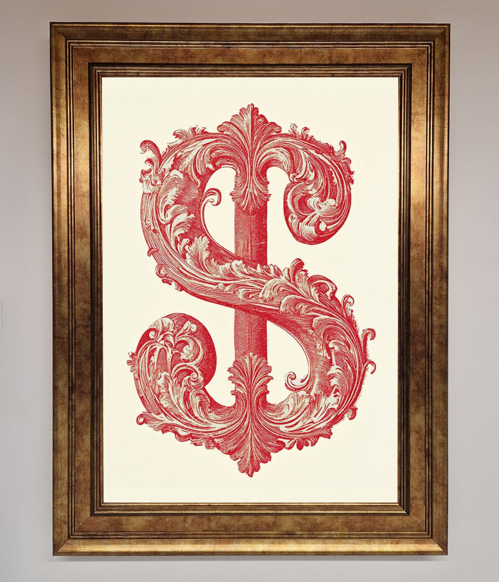Ornate Dollar Cash Art Framed Print