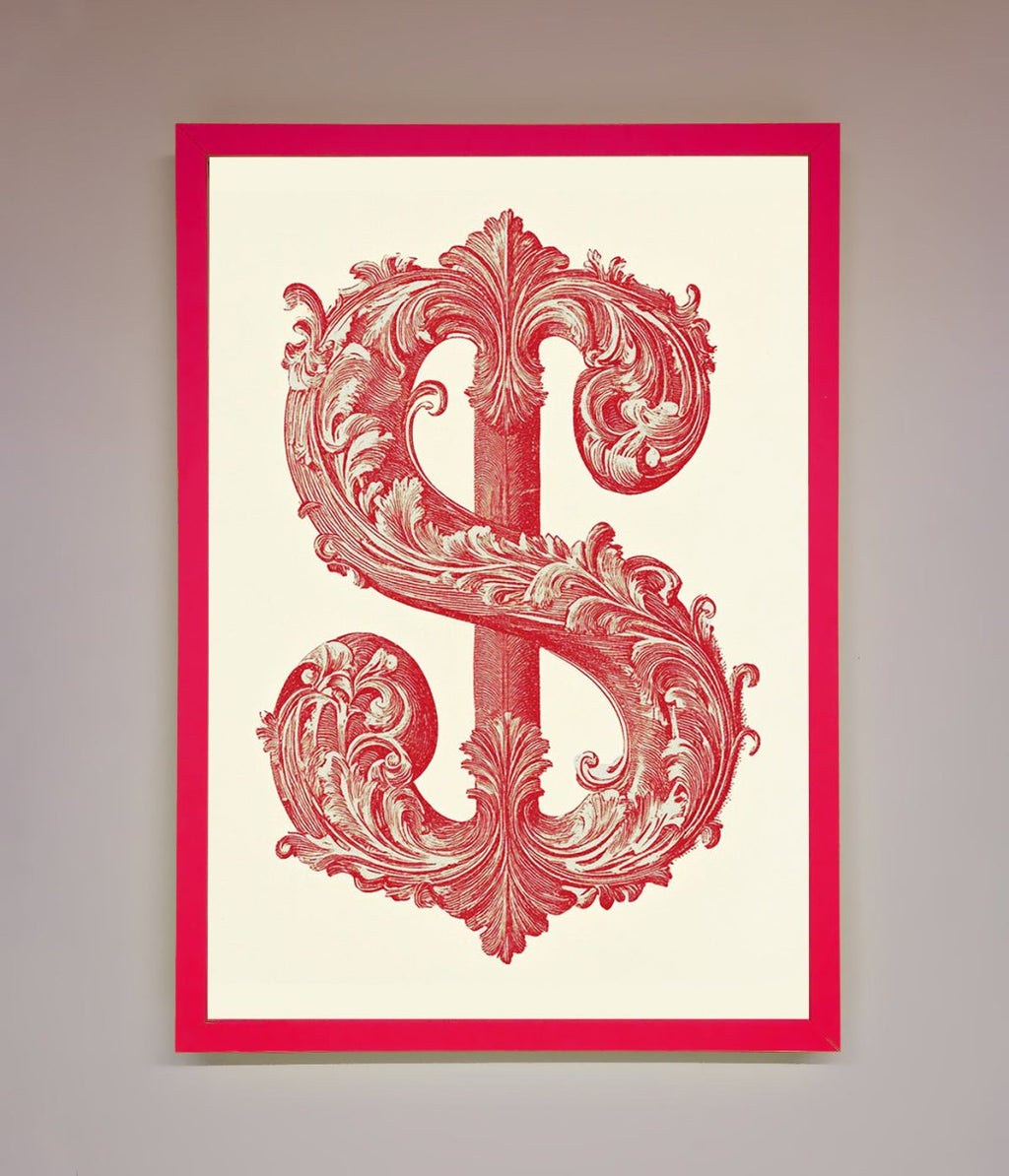 Ornate Dollar Cash Art Framed Print