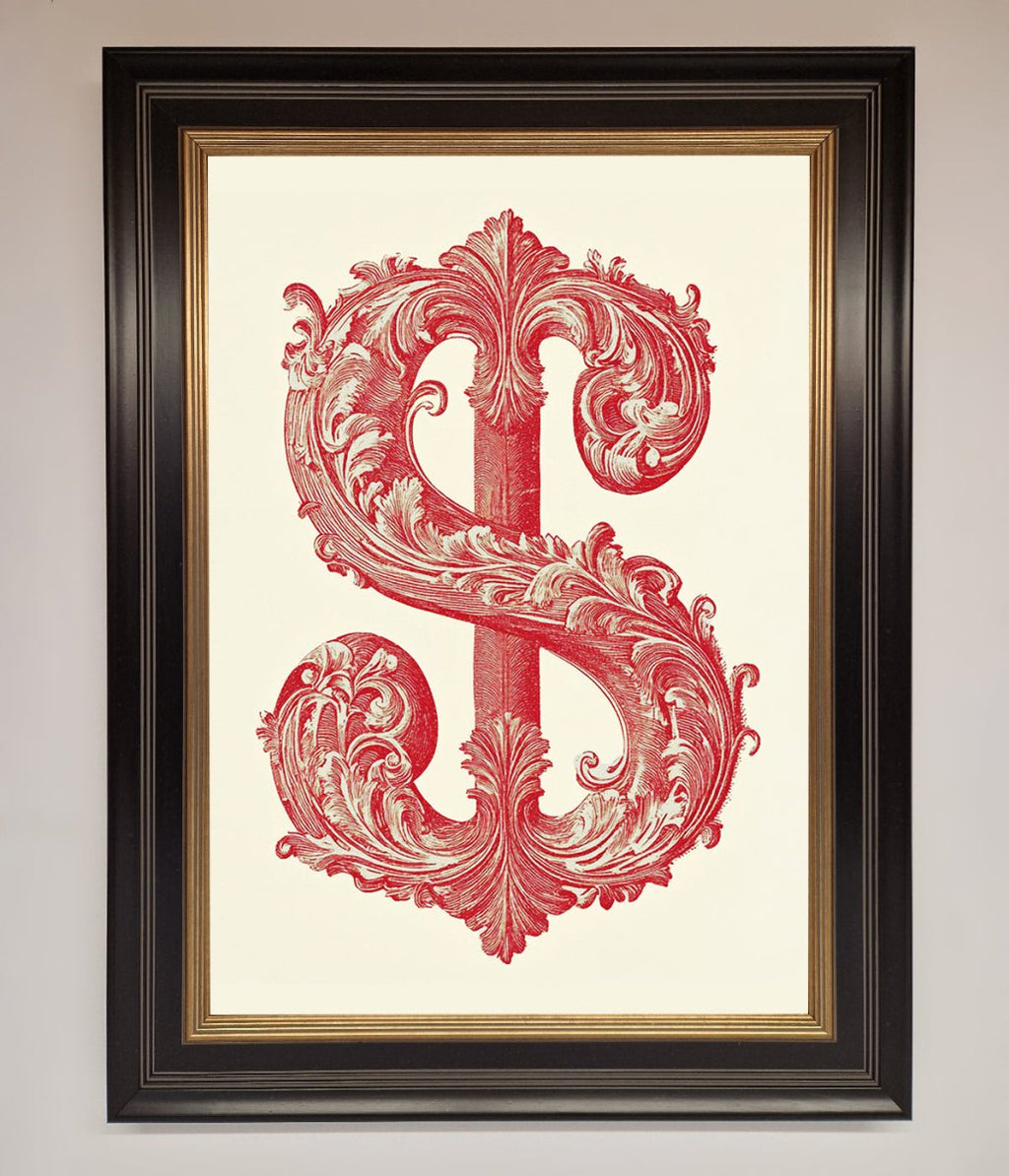 Ornate Dollar Cash Art Framed Print