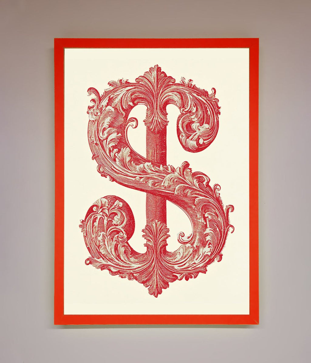 Ornate Dollar Cash Art Framed Print