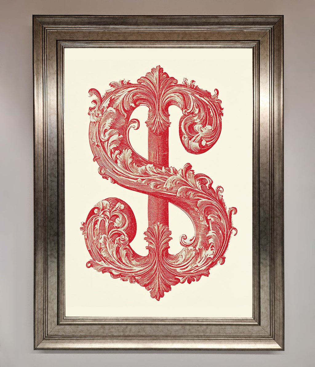 Ornate Dollar Cash Art Framed Print