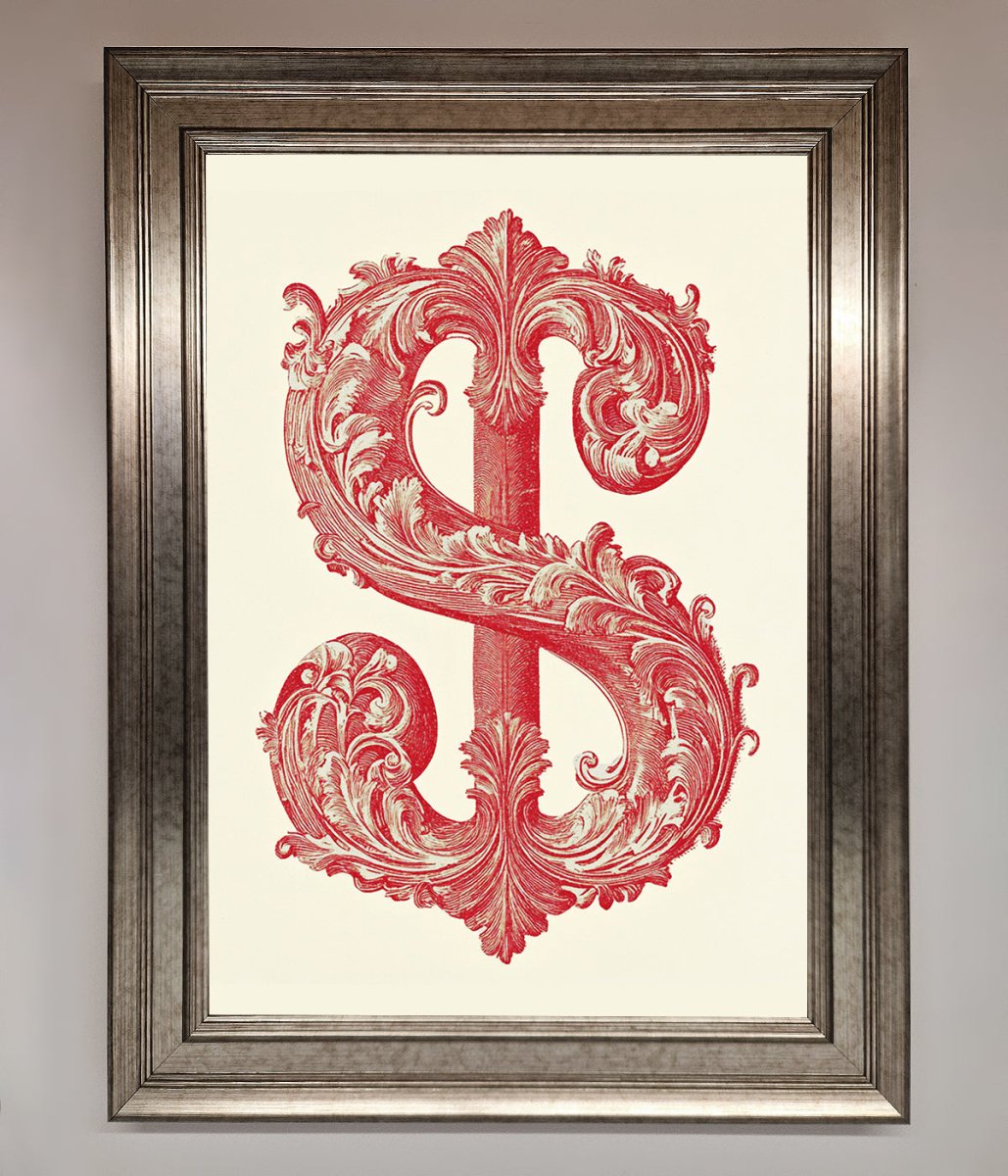 Ornate Dollar Cash Art Framed Print