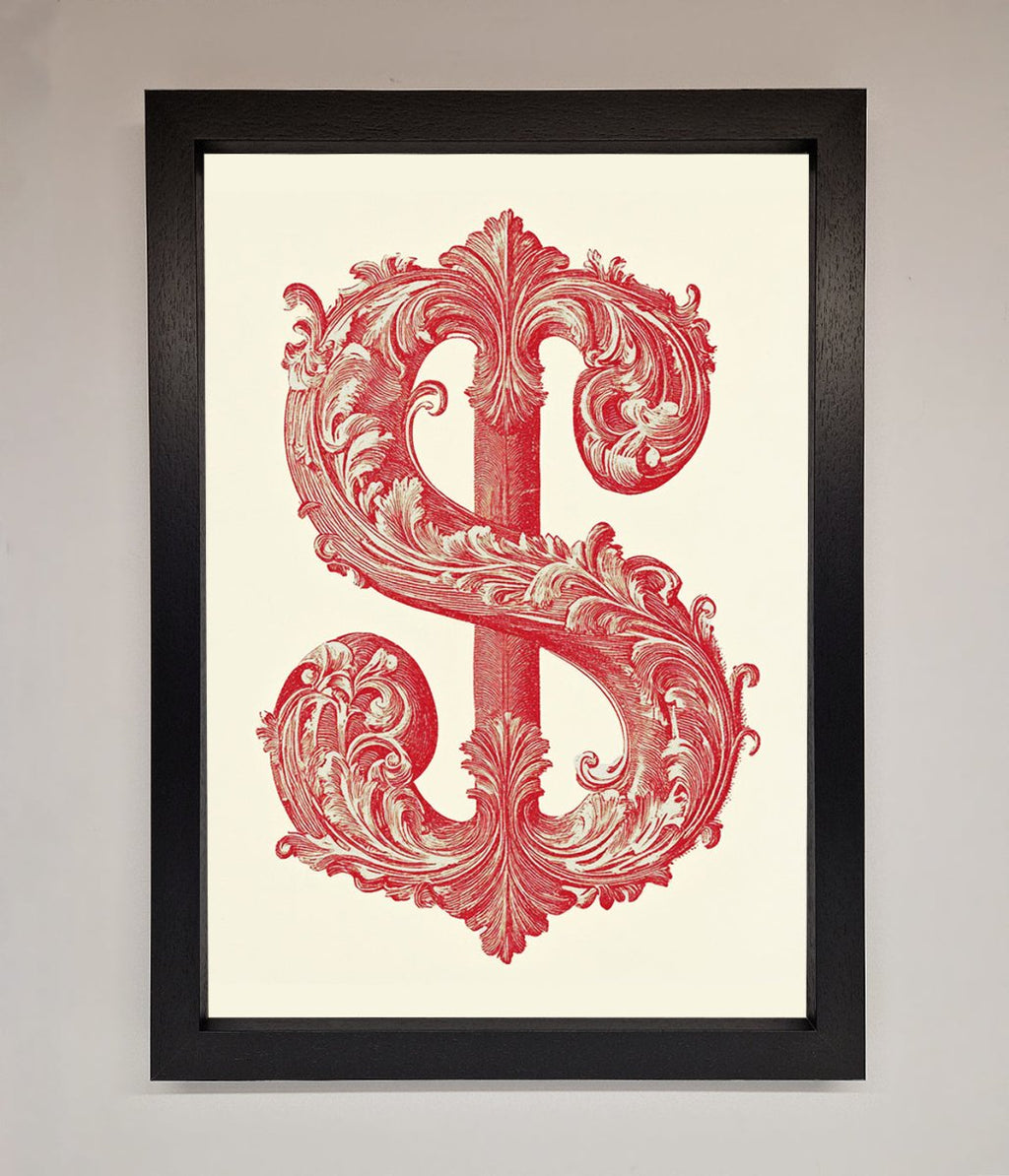 Ornate Dollar Cash Art Framed Print