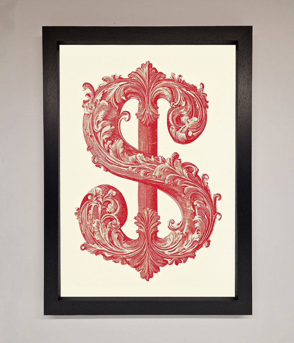 Ornate Dollar Cash Art Framed Print