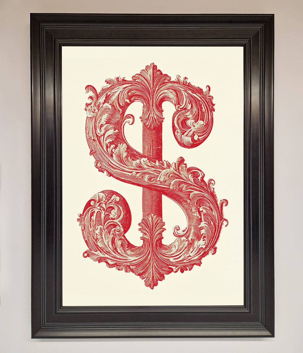 Ornate Dollar Cash Art Framed Print