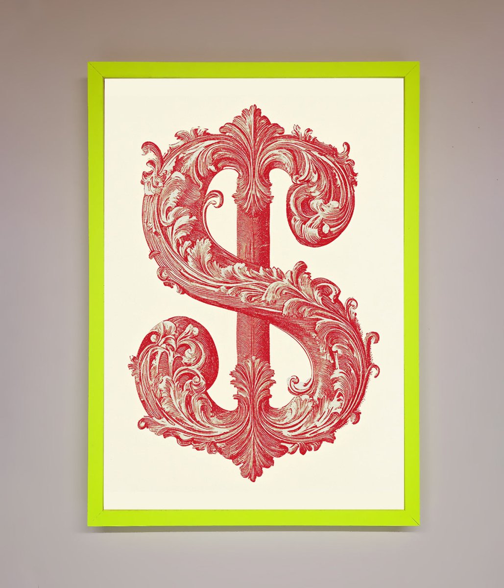 Ornate Dollar Cash Art Framed Print