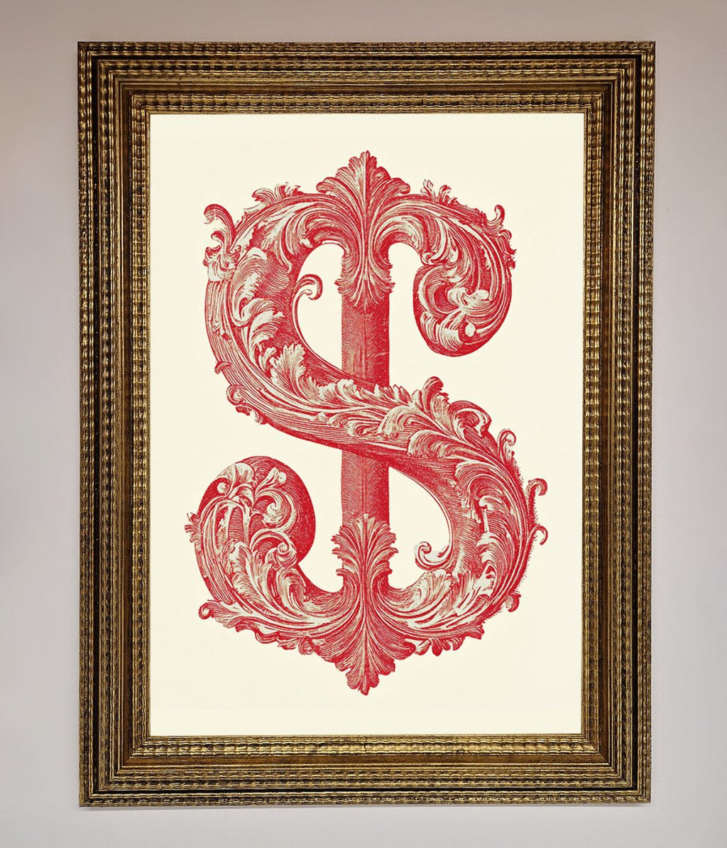 Ornate Dollar Cash Art Framed Print