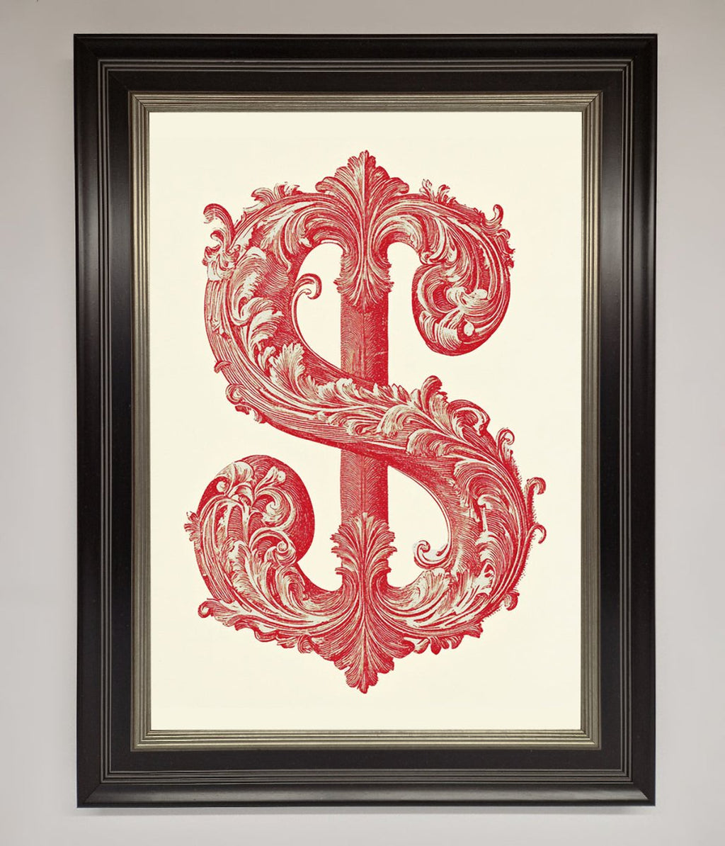 Ornate Dollar Cash Art Framed Print