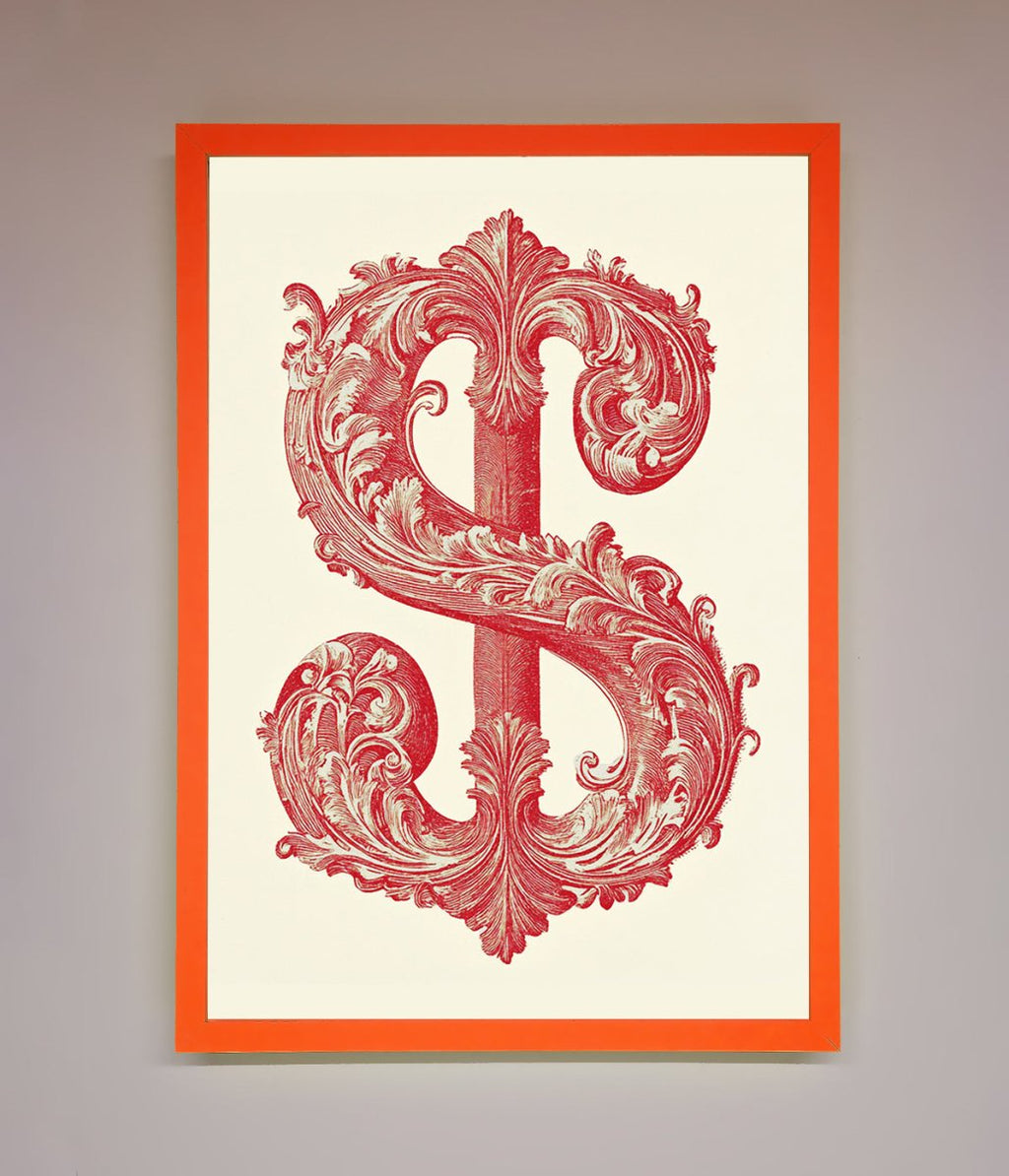 Ornate Dollar Cash Art Framed Print