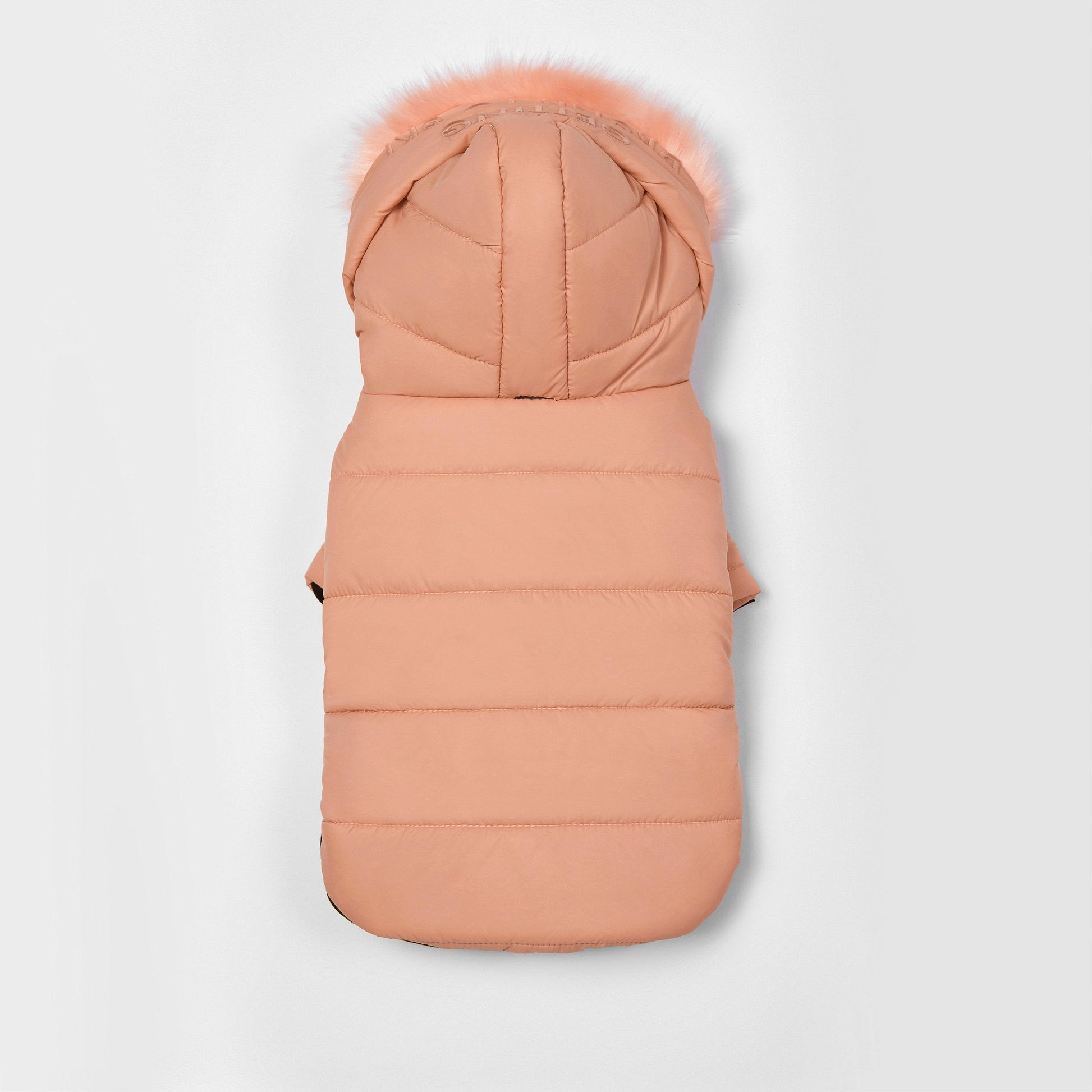 Faux Fur Zip Up Puffer Ski Jacket with Hood