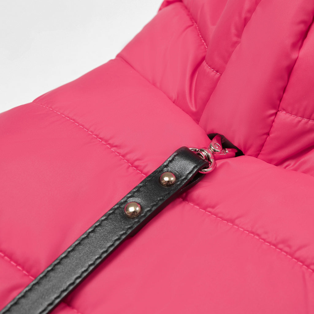 Faux Fur Zip Up Puffer Ski Jacket with Hood