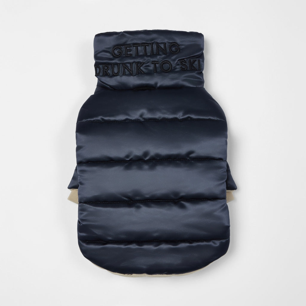 Glossy Zip Up Puffer Ski Jacket
