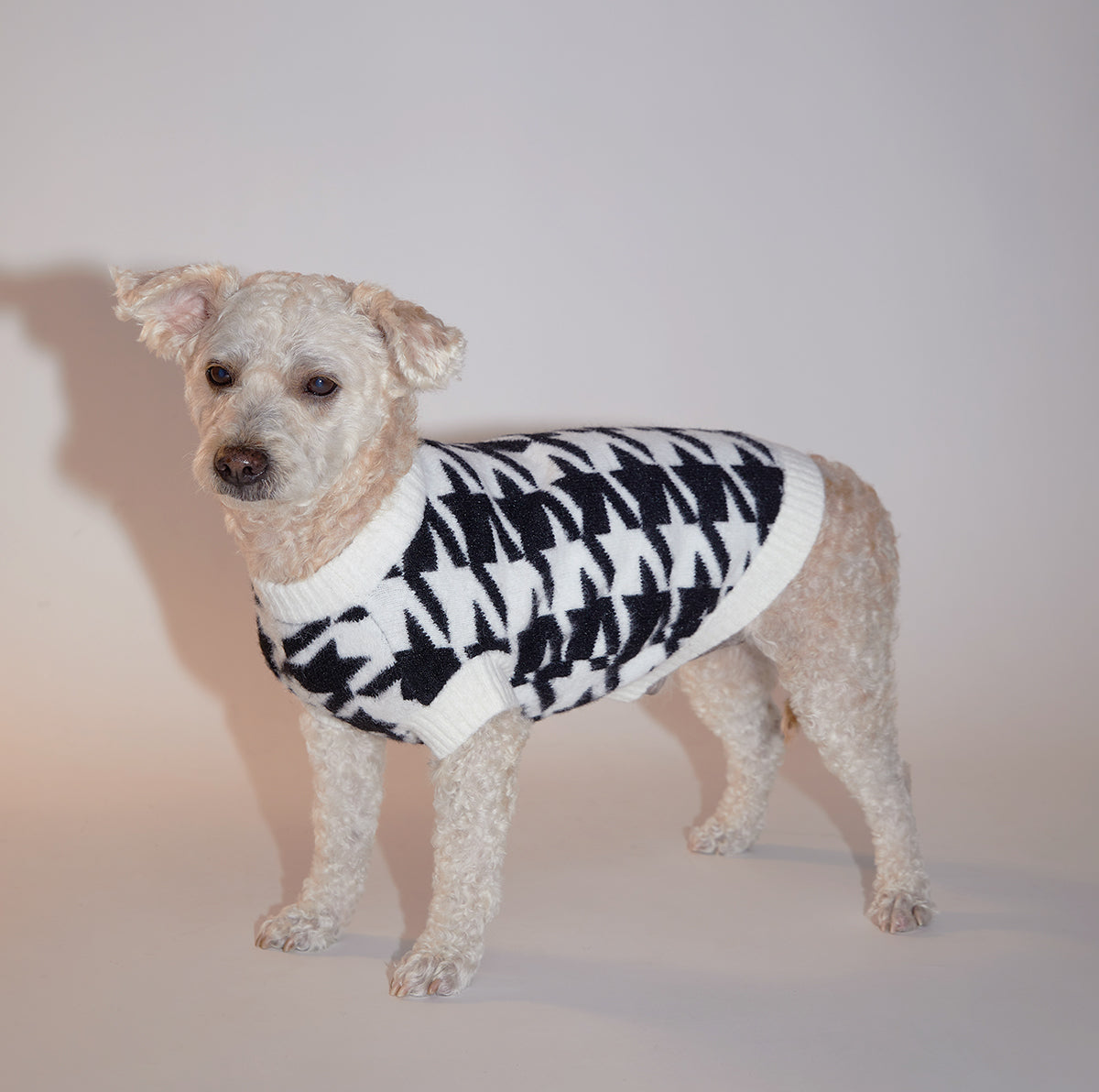 Houndstooth Wool Blend Jumper