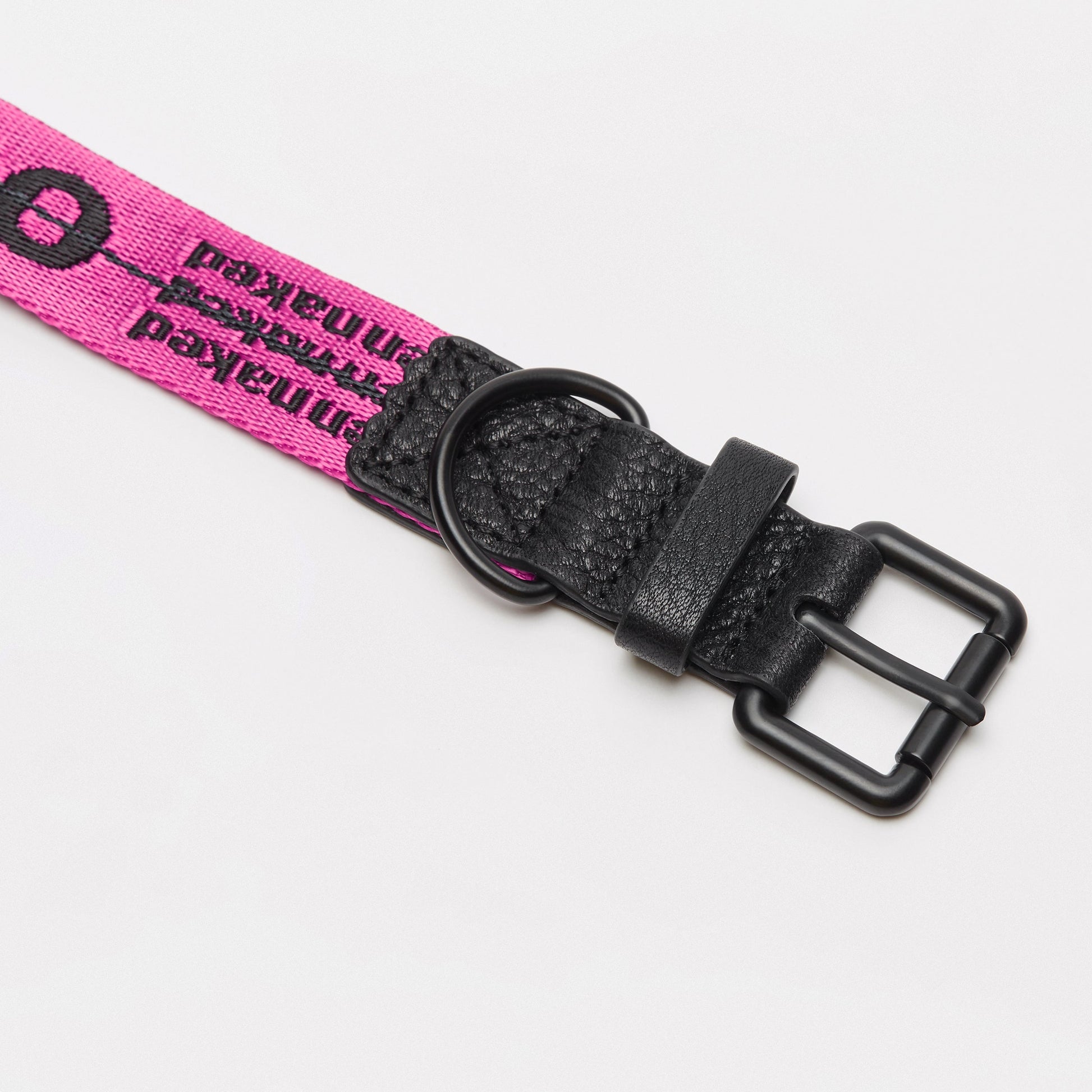 Ribbon Collar with Leather in Rose and Green