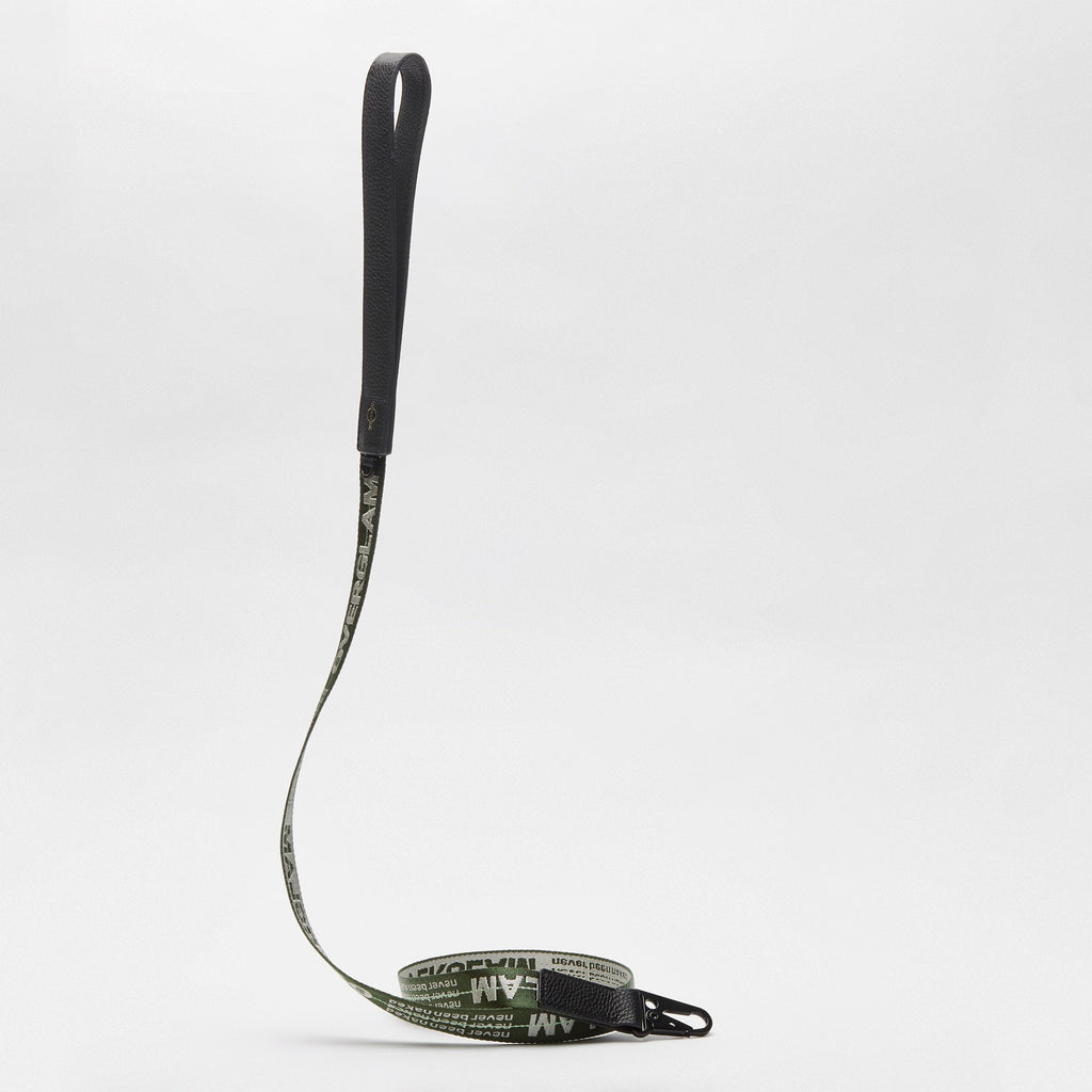 Ribbon Lead with Leather in Rose and Green