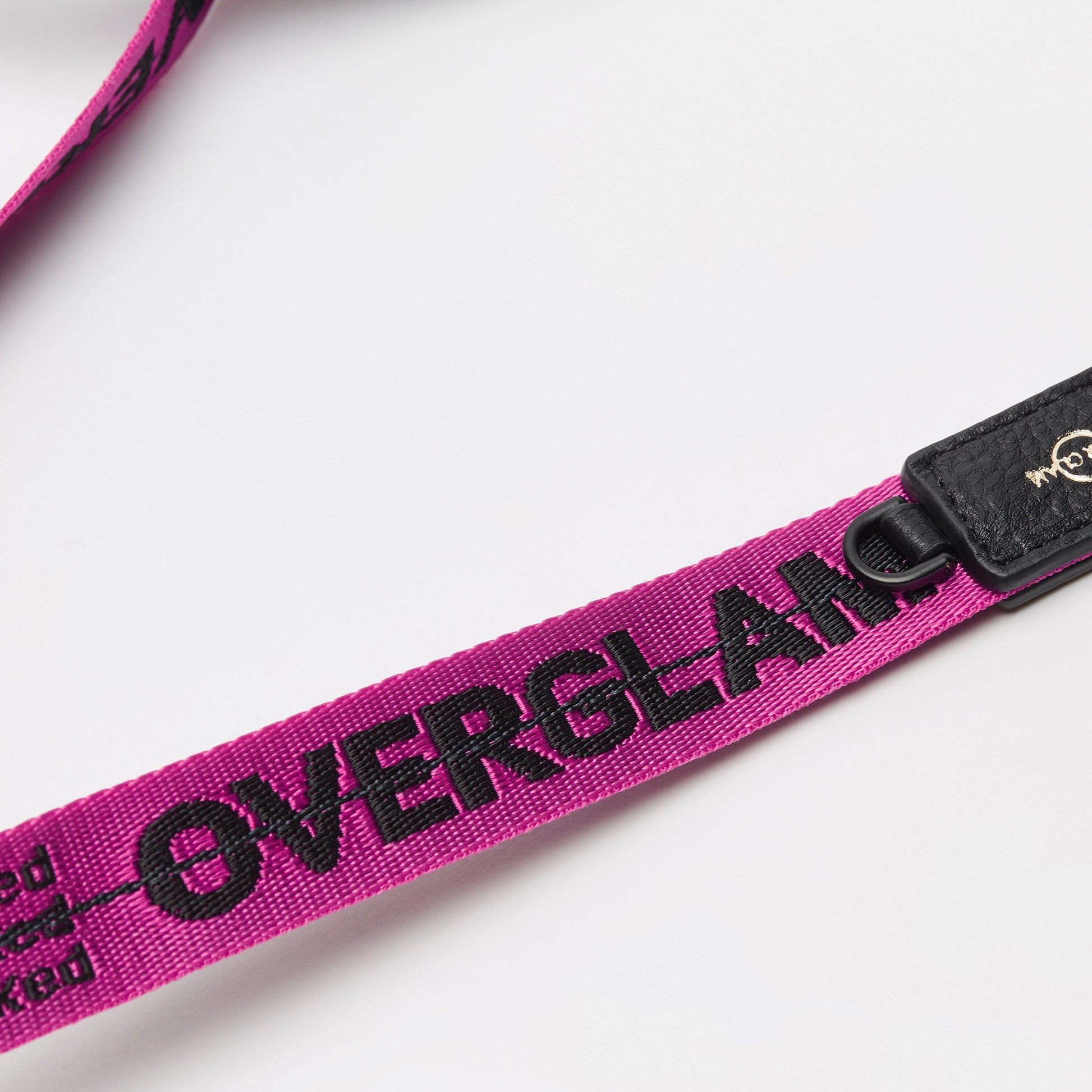 Ribbon Lead with Leather in Rose and Green