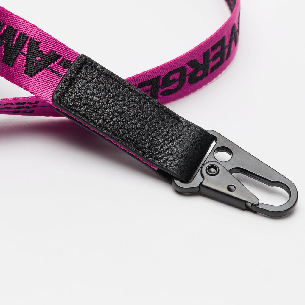 Ribbon Lead with Leather in Rose and Green