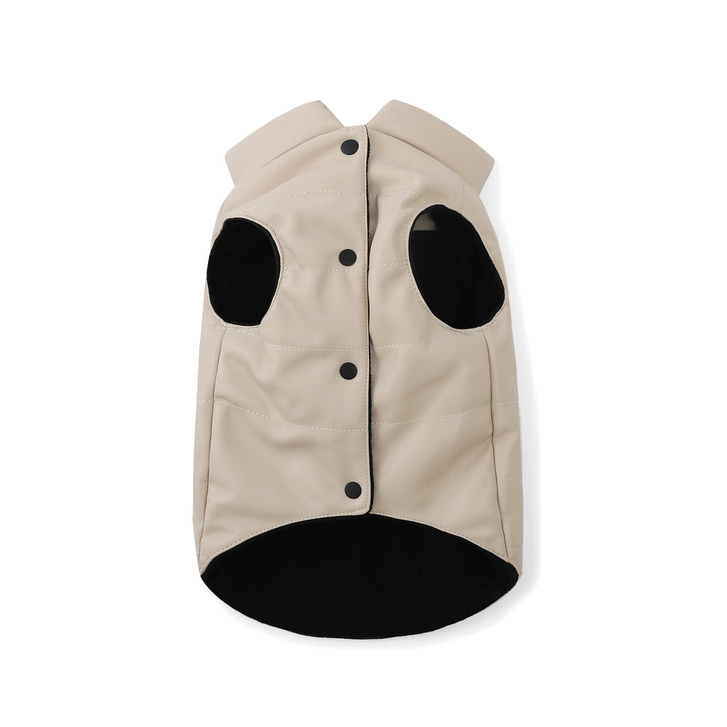 Sleeveless Leather Jacket with Harness Detail