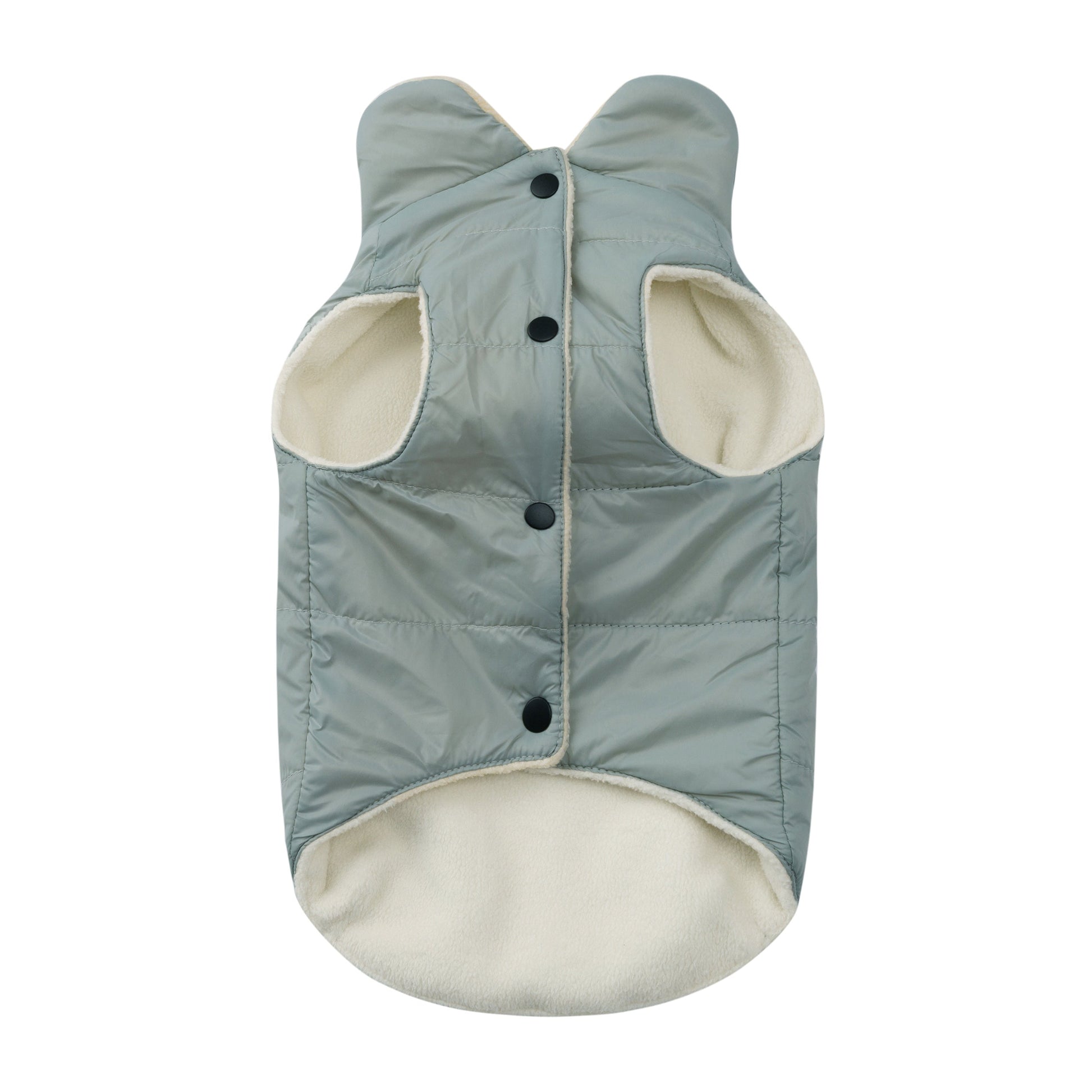 Sleeveless Puffer Jacket with Golden Logo