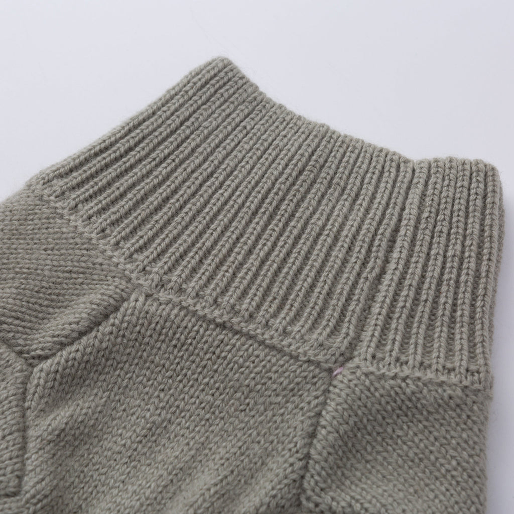 Turtleneck Long Sleeve Jumper with Embroidered Bird