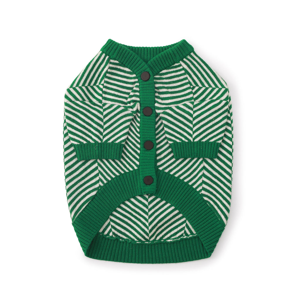 Zig Zag Striped Cardigan Sweater