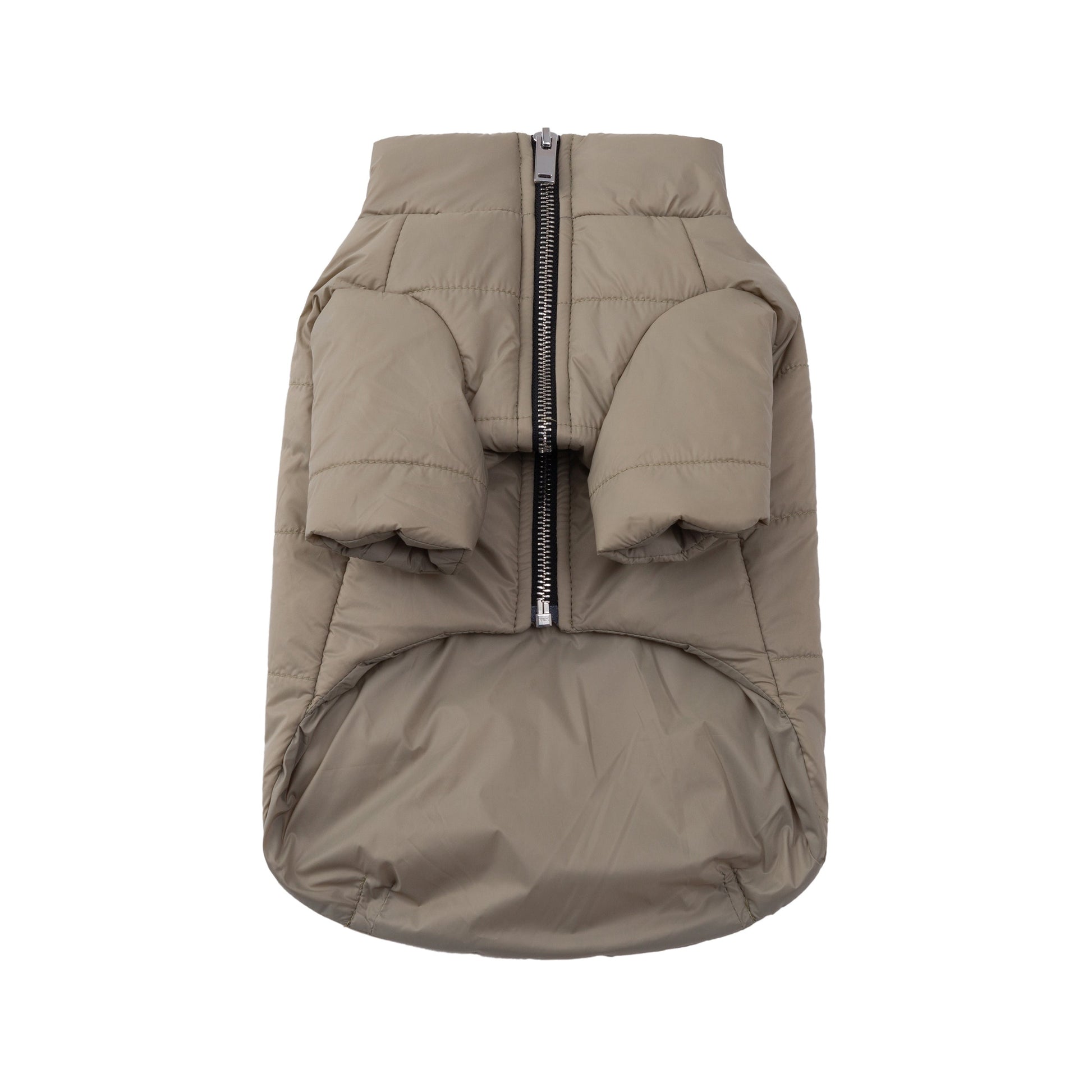 Zip Up Puffer Jacket with Golden Logo