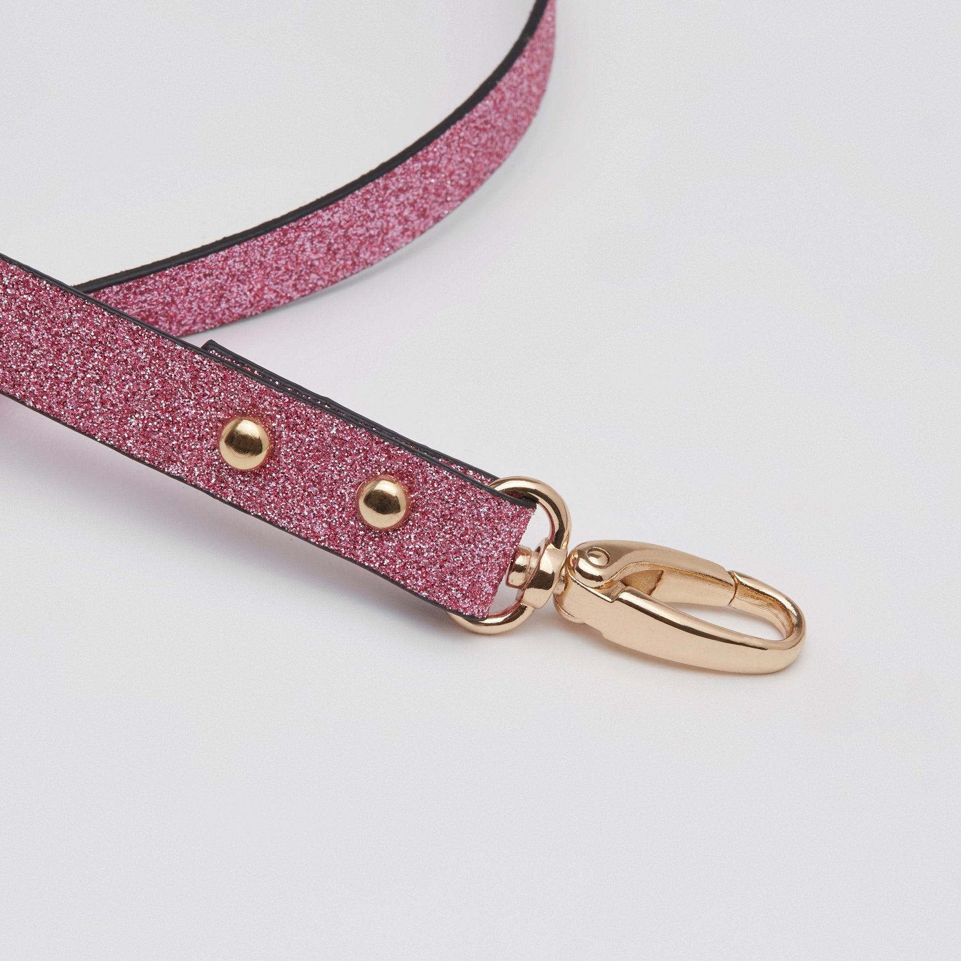 Glitter Lead in Shiny Silver or Studded Rose
