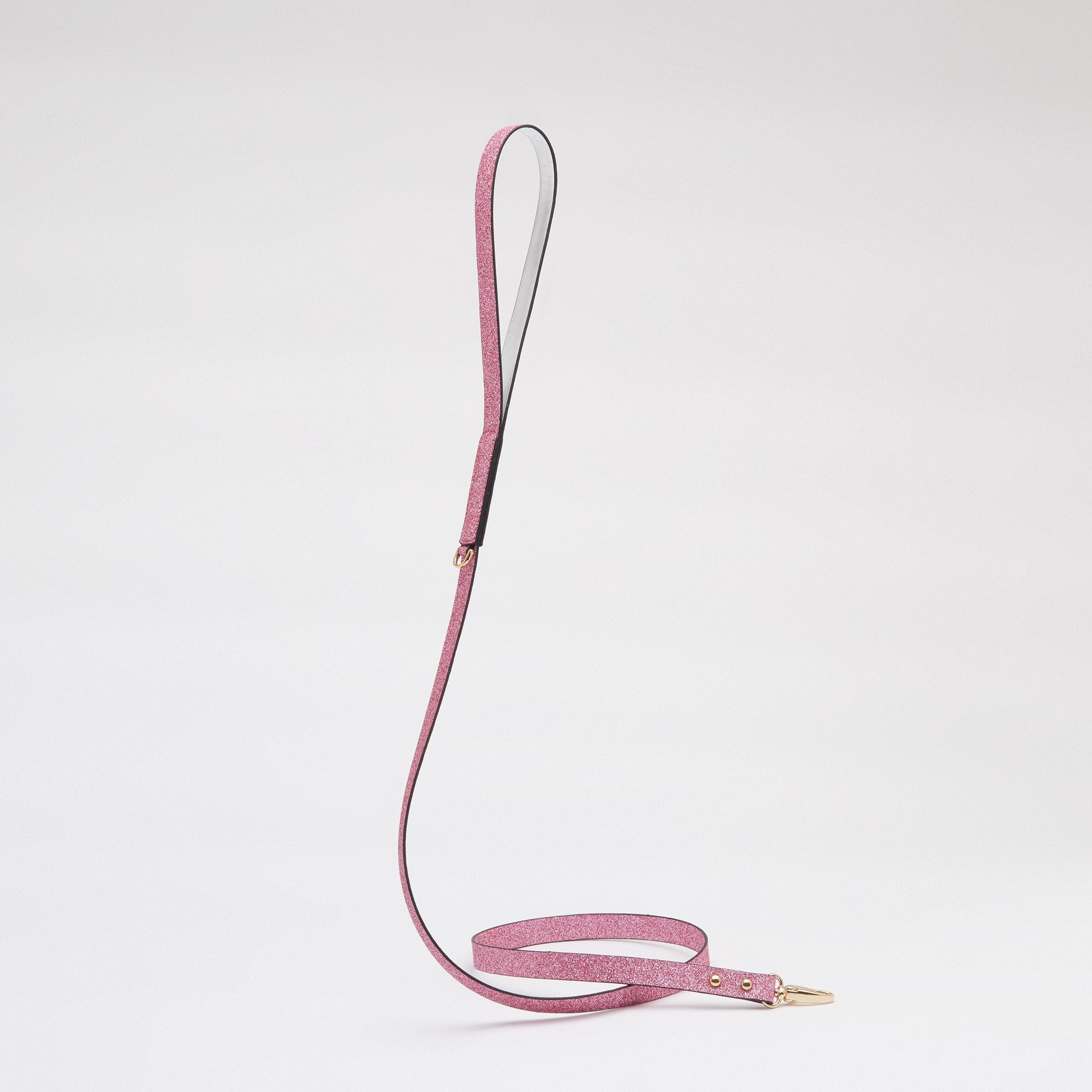 Glitter Lead in Shiny Silver or Studded Rose