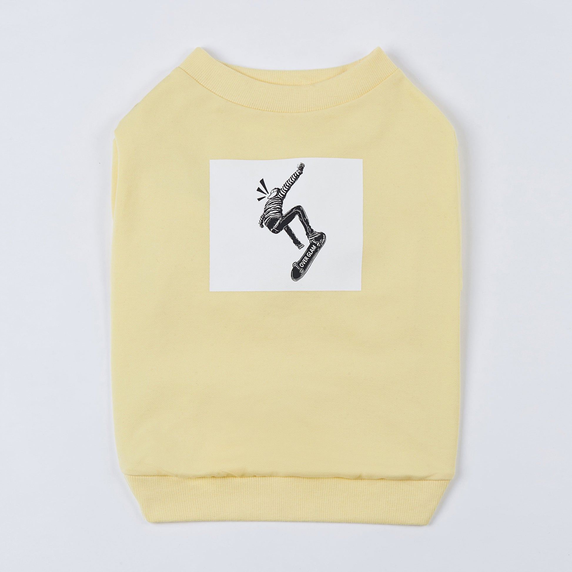 Skateboard Print Sweatshirt in Black and White