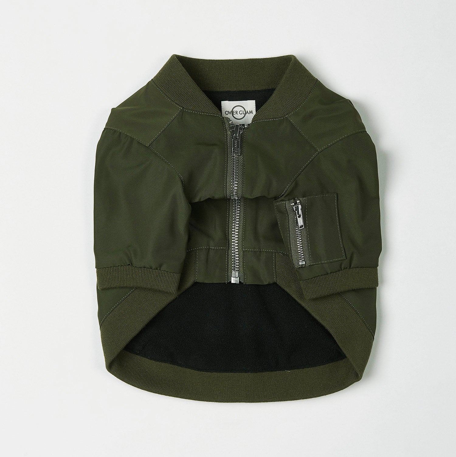 Zipped Bomber Jacket in Green