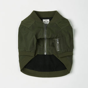 Zipped Bomber Jacket in Green