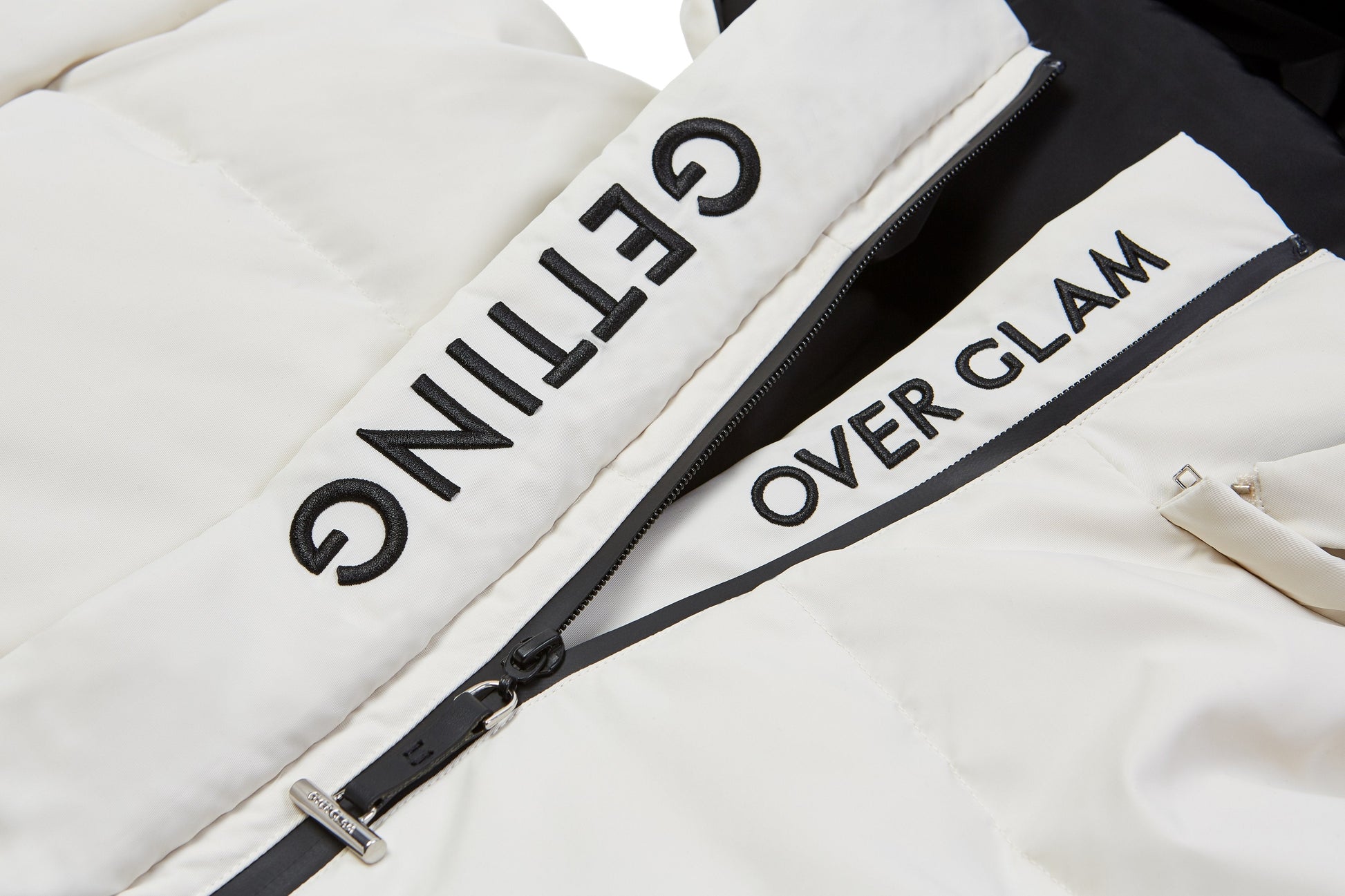 White Zip Up Puffer Ski Jacket