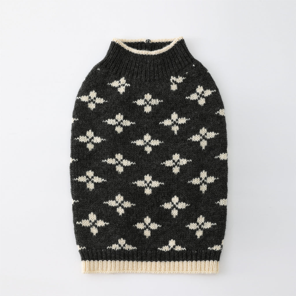 Sleeveless Floral Jacquard Jumper in Dark Grey