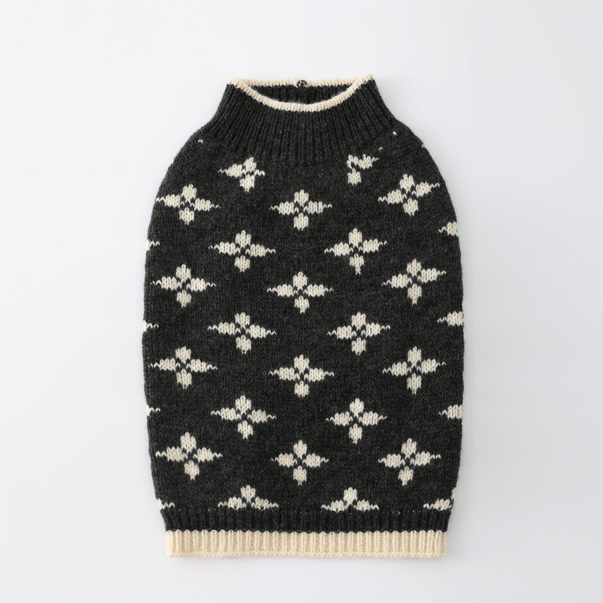 Sleeveless Floral Jacquard Jumper in Dark Grey