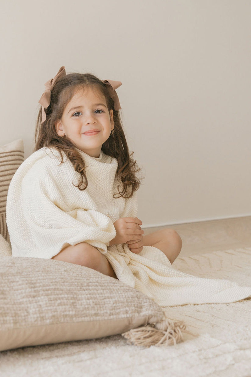 Deluxe Ivory Knit Blanket