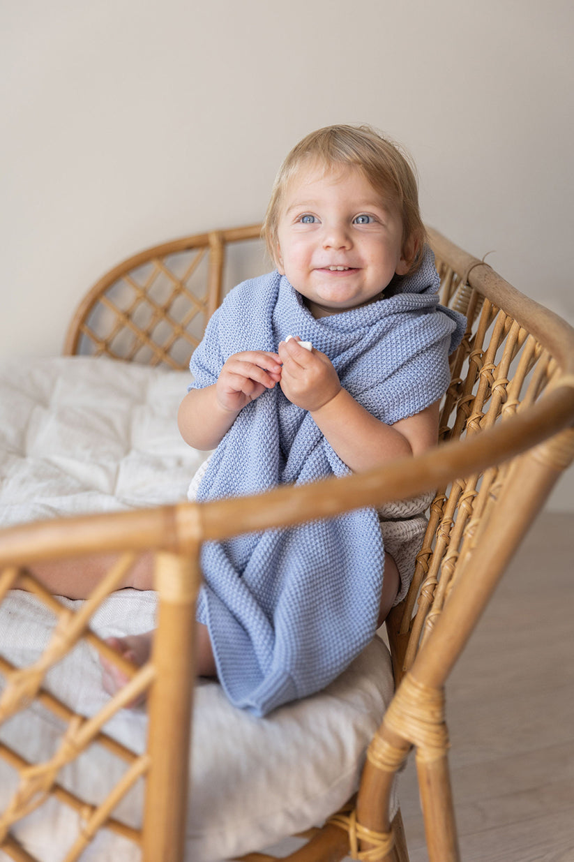 Deluxe Blue Knit Blanket