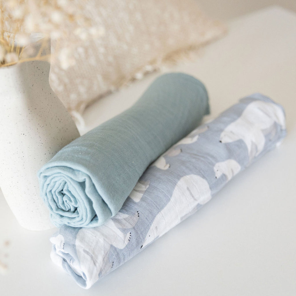 Snuggle Wrap Blue Swaddle Blanket Set