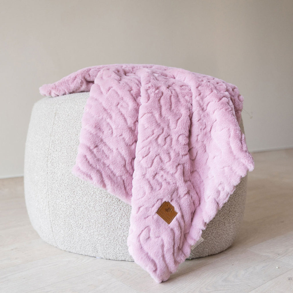 Ultra-Soft Solid Pink Fur Blanket