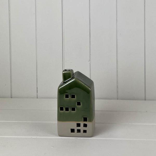 Green Ceramic House Decoration with LED