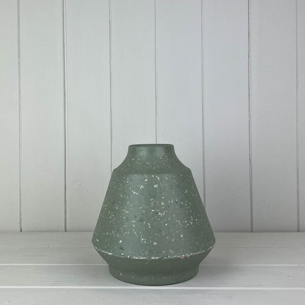 Earthy Sage Bamboo Terazzo Skandi Vase