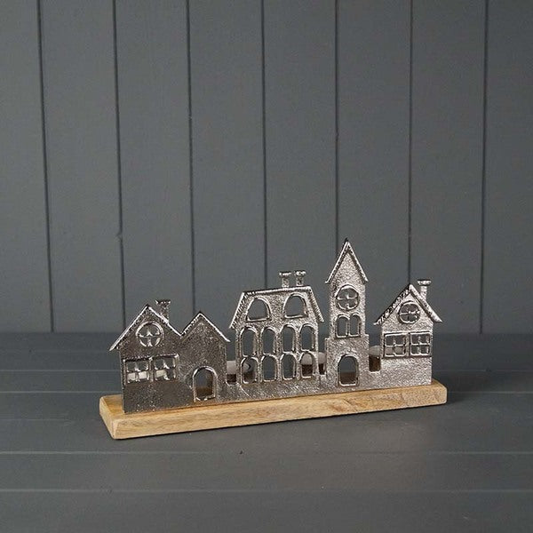Metal Townscape Tealight Holder