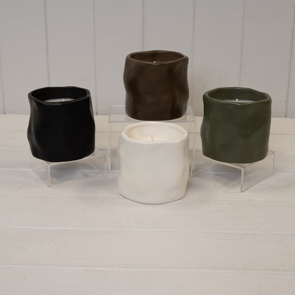 Forest Green Sculpted Candle