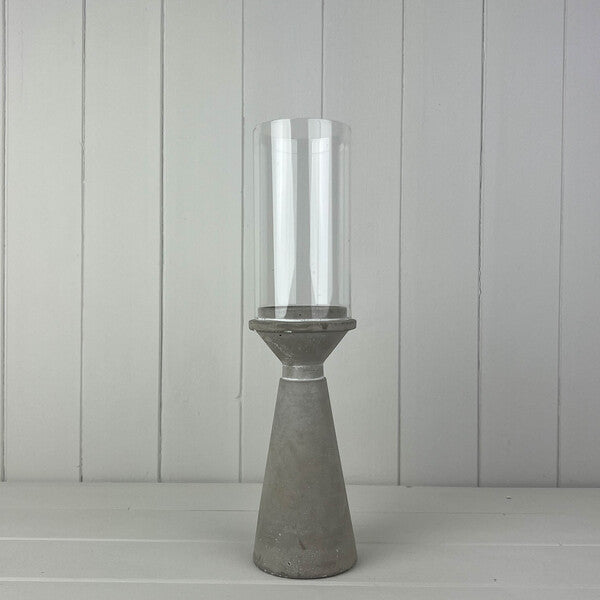 Concrete Candle Holder with Glass Shade