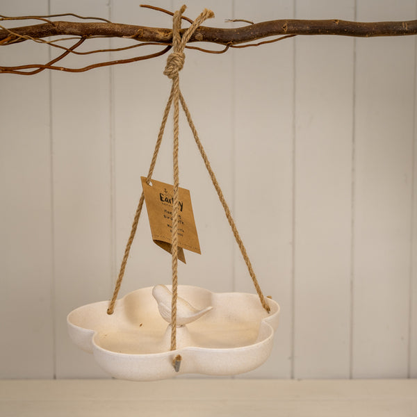 Earthy Natural Bamboo Hanging Bird Bath/Feeder