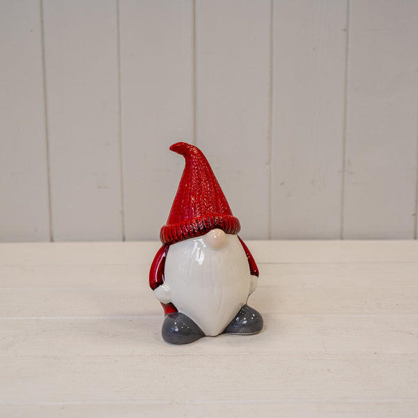Red/White Ceramic Santa Gonk